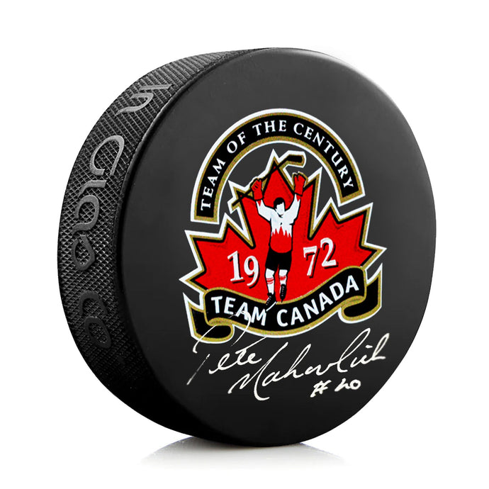 Peter Mahovlich Signed Team Canada 1972 Summit Series Puck
