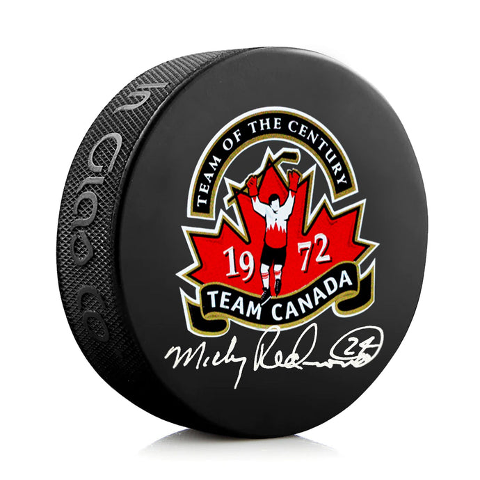 Mickey Redmond Signed Team Canada 1972 Summit Series Puck