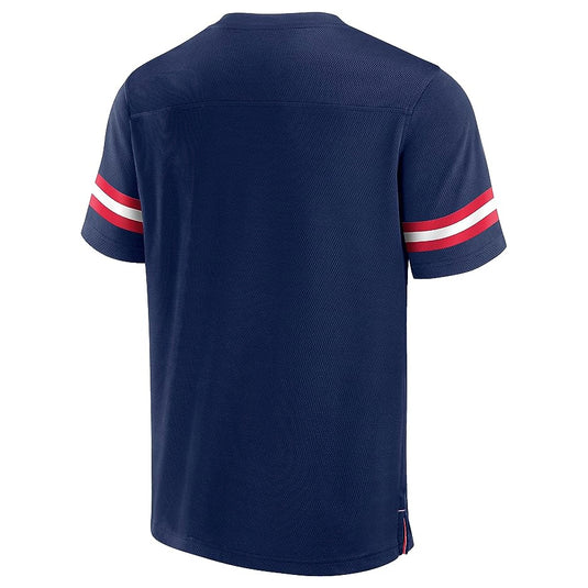 New England Patriots NFL Hashmark V-Neck Short Sleeve Jersey