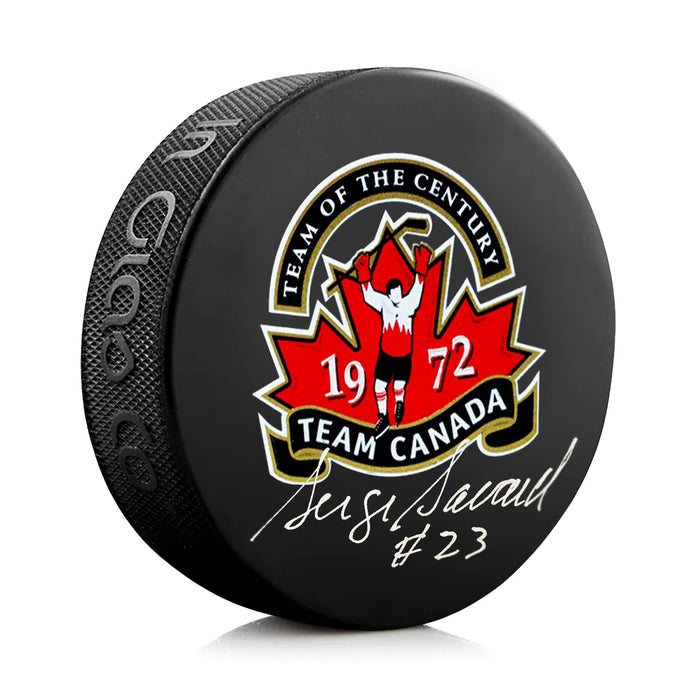 Serge Savard Signed Team Canada 1972 Summit Series Puck