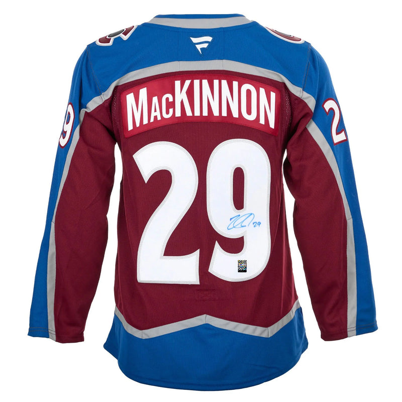 Load image into Gallery viewer, Nathan MacKinnon Signed Colorado Avalanche Fanatics Premium Home Maroon Jersey
