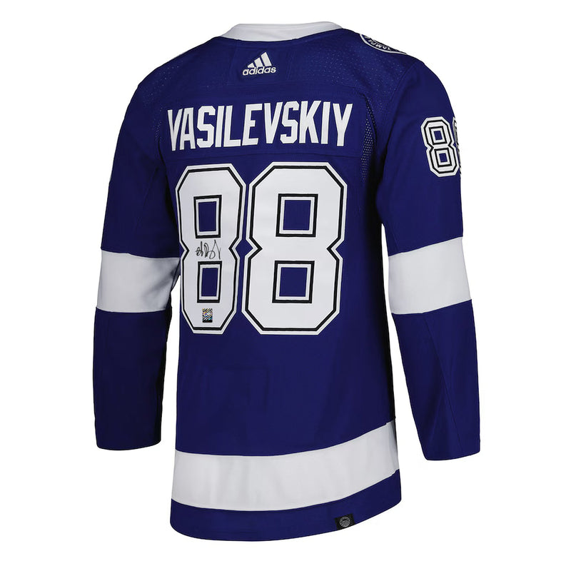 Load image into Gallery viewer, Andrei Vasilevskiy Signed Tampa Bay Lightning Adidas Pro Home Blue Jersey
