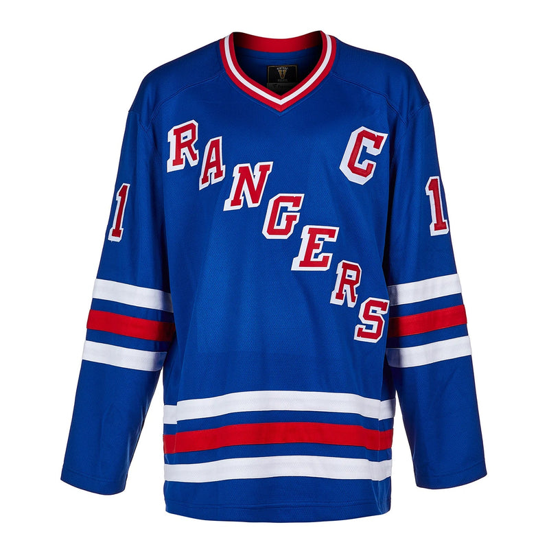 Load image into Gallery viewer, Mark Messier Signed New York Rangers Fanatics Vintage Blue Jersey

