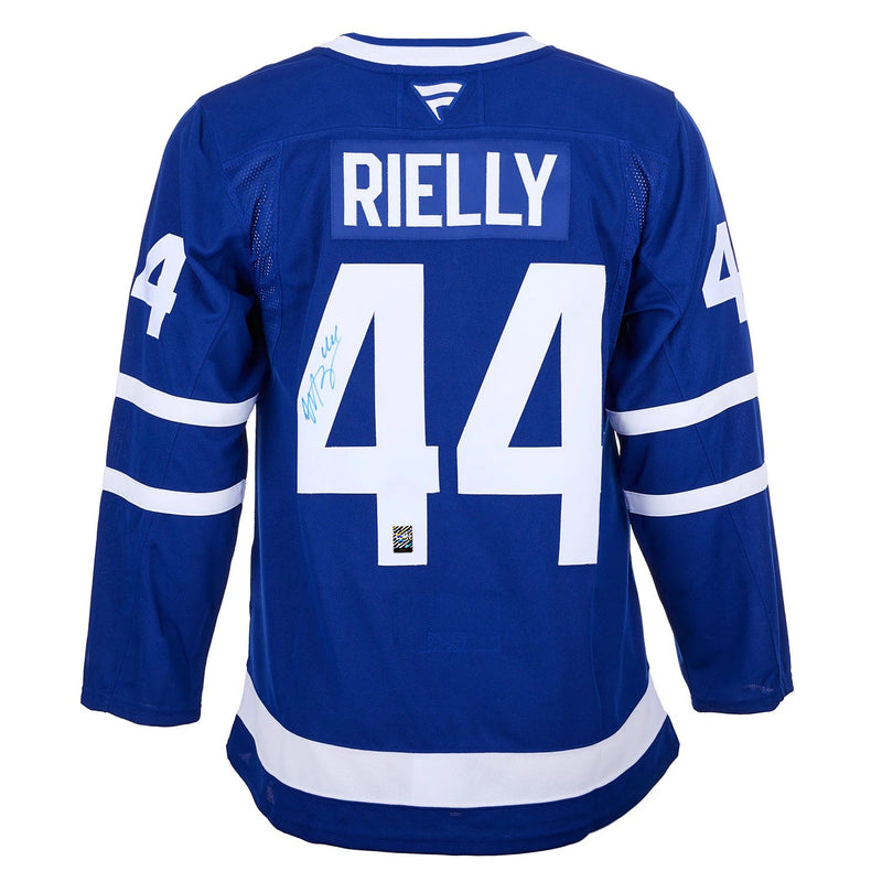 Chargez l&#39;image dans la visionneuse de la galerie, Morgan Rielly Signed Toronto Maple Leafs Fanatics Premium Home Blue Jersey
