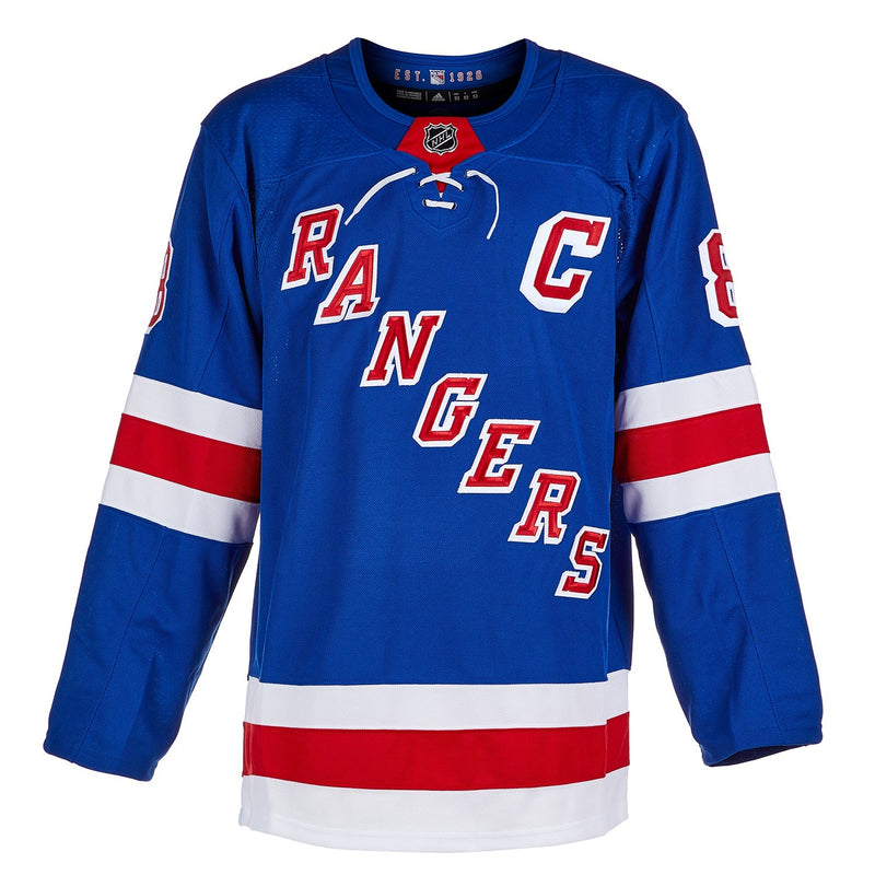 Load image into Gallery viewer, Jacob Trouba Signed New York Rangers Adidas Pro Home Blue Jersey
