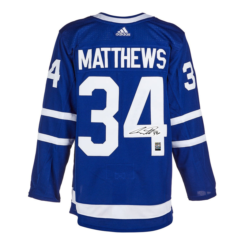 Chargez l&#39;image dans la visionneuse de la galerie, Auston Matthews Signed Toronto Maple Leafs Adidas Pro Home Blue Jersey
