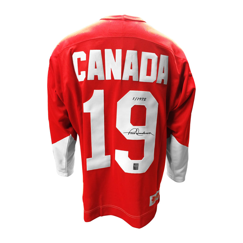 Chargez l&#39;image dans la visionneuse de la galerie, 50th Anniversary Paul Henderson Signed Limited Edition Team Canada 1972 Summit Series Home Red Jersey
