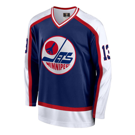 Teemu Selanne Signed Winnipeg Jets Fanatics Vintage Navy Jersey