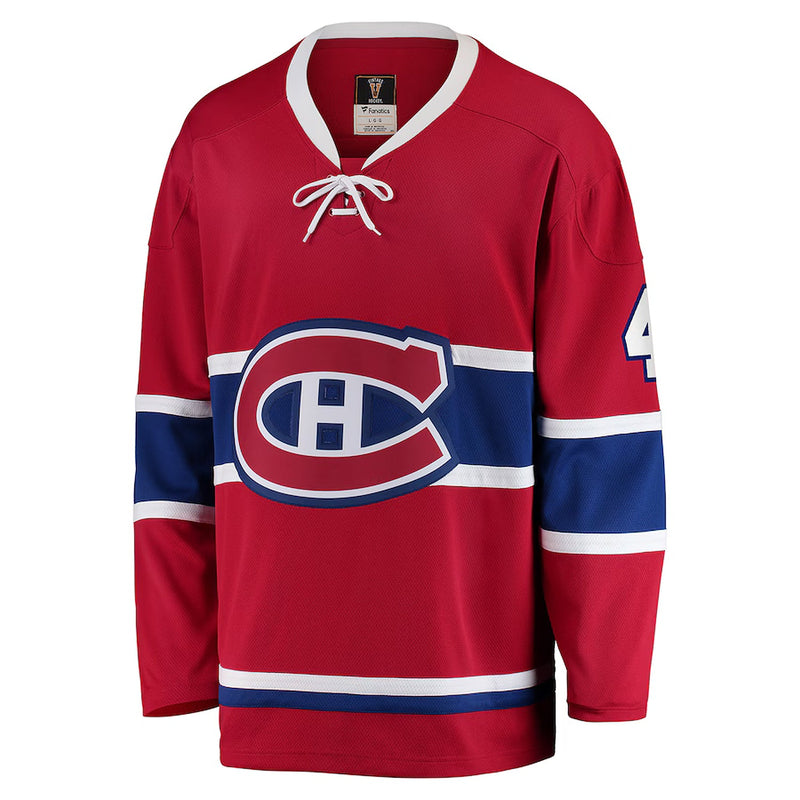 Load image into Gallery viewer, Jean Beliveau Signed Montreal Canadiens Fanatics Vintage Red Jersey

