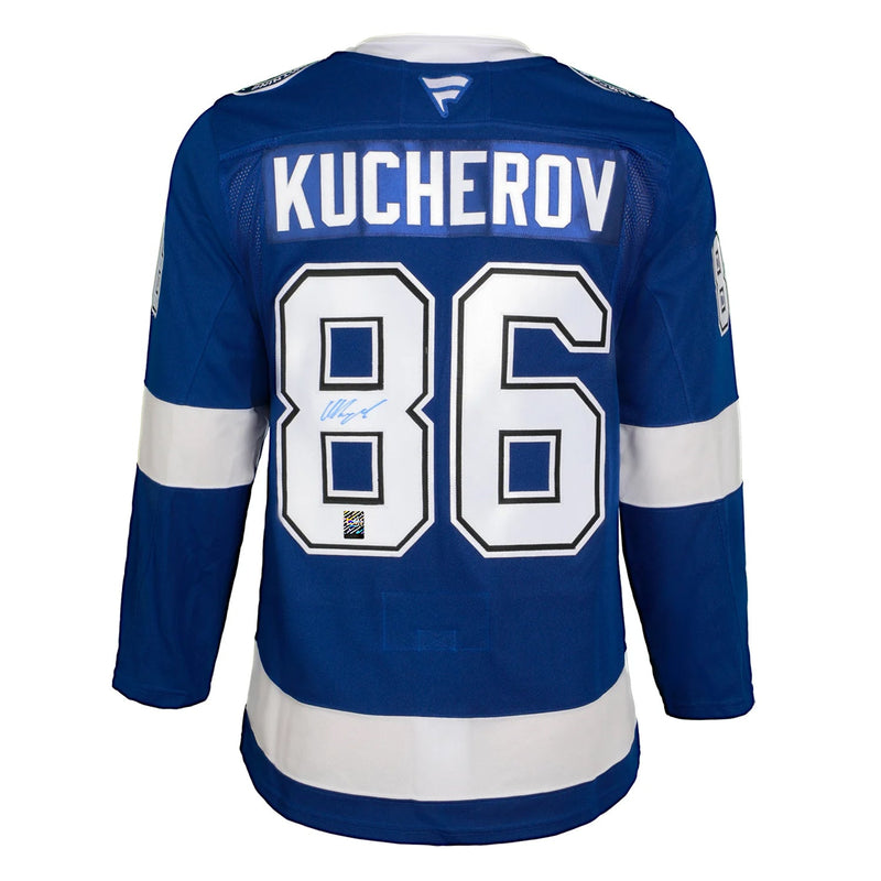Load image into Gallery viewer, Nikita Kucherov Signed Tampa Bay Lightning Fanatics Premium Home Blue Jersey
