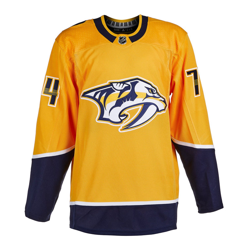 Load image into Gallery viewer, Juuse Saros Signed Nashville Predators Adidas Pro Home Yellow Jersey
