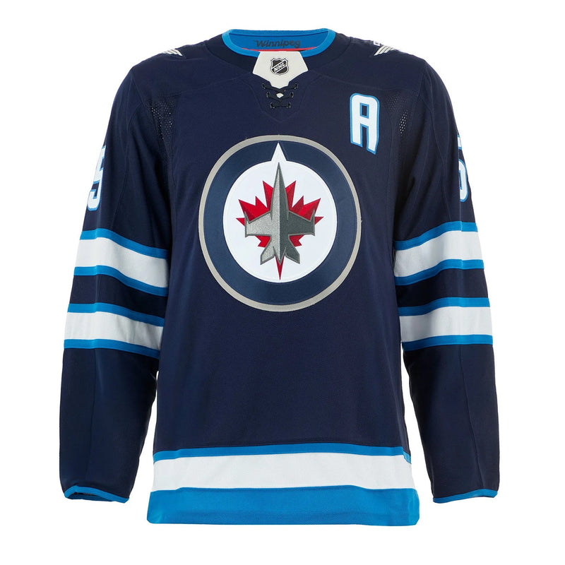 Chargez l&#39;image dans la visionneuse de la galerie, Mark Scheifele Signed Winnipeg Jets Fanatics Premium Home Navy Jersey
