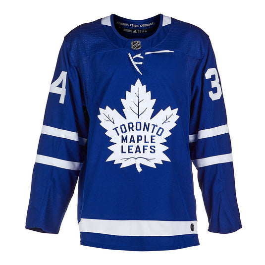 Auston Matthews Signed Toronto Maple Leafs Adidas Pro Home Blue Jersey
