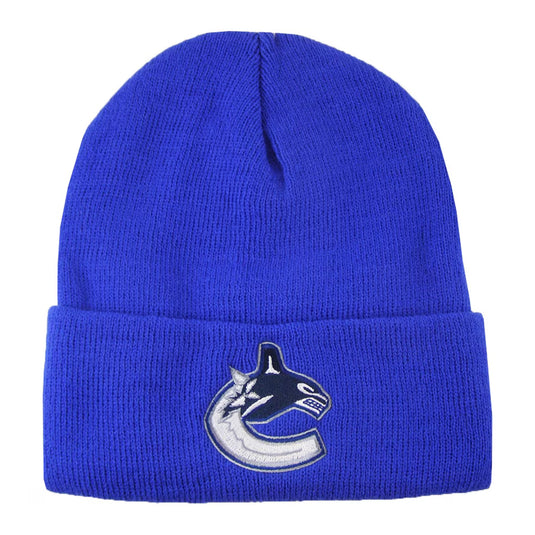 Bonnet en tricot à revers de base NHL des Canucks de Vancouver