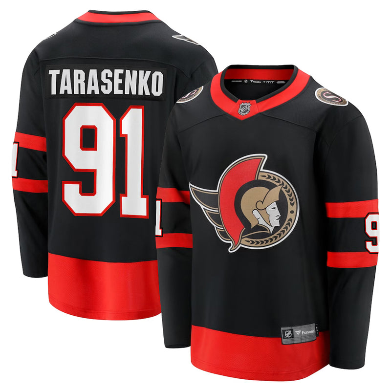 Chargez l&#39;image dans la visionneuse de la galerie, Vladimir Tarasenko Sénateurs d&#39;Ottawa NHL Fanatics Breakaway Noir Maillot Domicile
