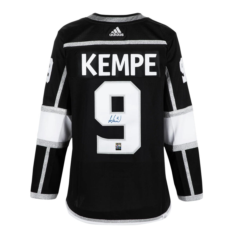 Load image into Gallery viewer, Adrian Kempe Signed Los Angeles Kings Adidas Pro Home Black Jersey
