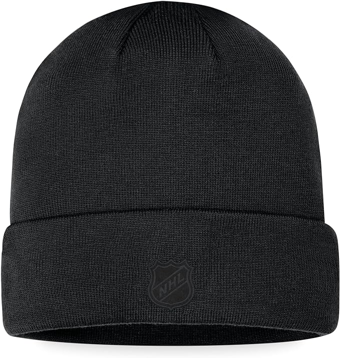 Chargez l&#39;image dans la visionneuse de la galerie, Bonnet en tricot à revers ton sur ton noir LNH des Maple Leafs de Toronto
