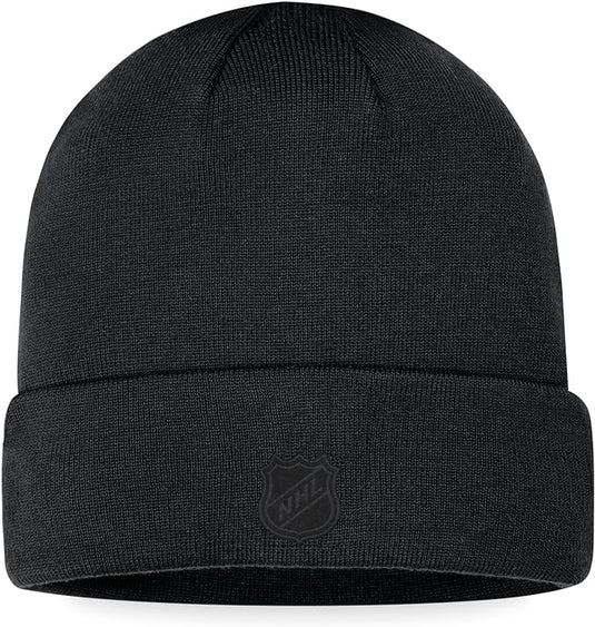 Bonnet en tricot à revers ton sur ton noir LNH des Maple Leafs de Toronto