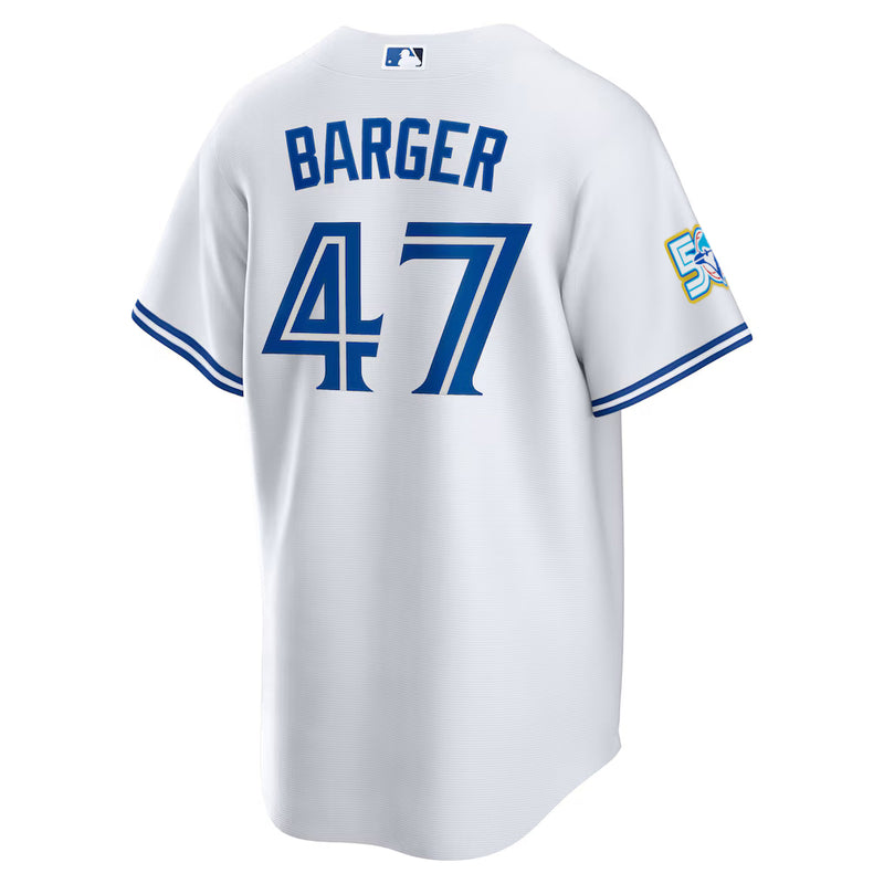 Chargez l'image dans la visionneuse de la galerie, Addison Barger 50th Anniversary Toronto Blue Jays MLB Nike White Home Replica Jersey - Sport Army
