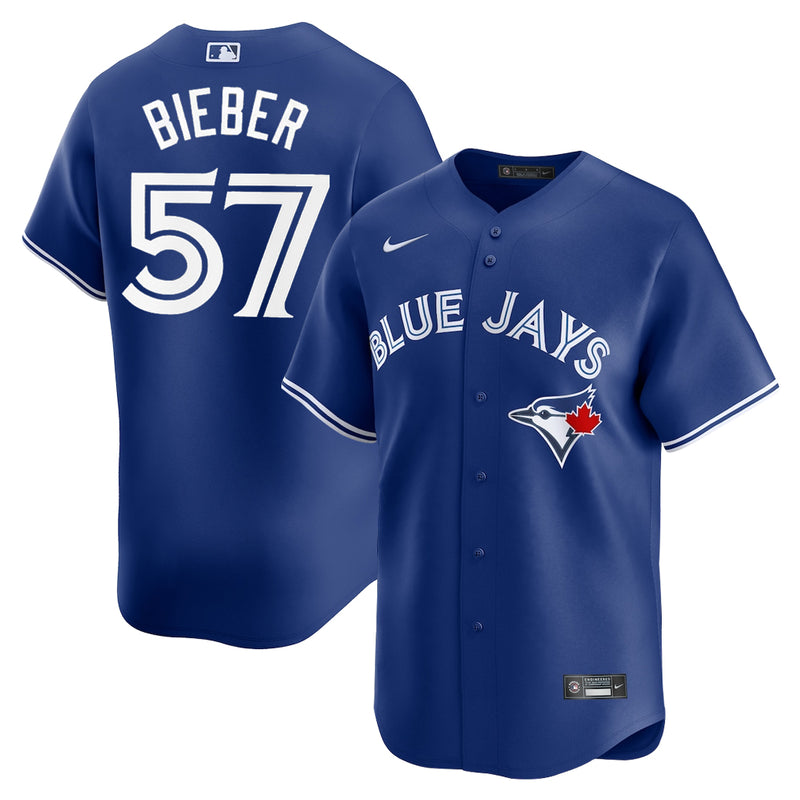 Chargez l'image dans la visionneuse de la galerie, Shane Bieber Toronto Blue Jays MLB Nike Royal Alternate Replica Jersey - Sport Army
