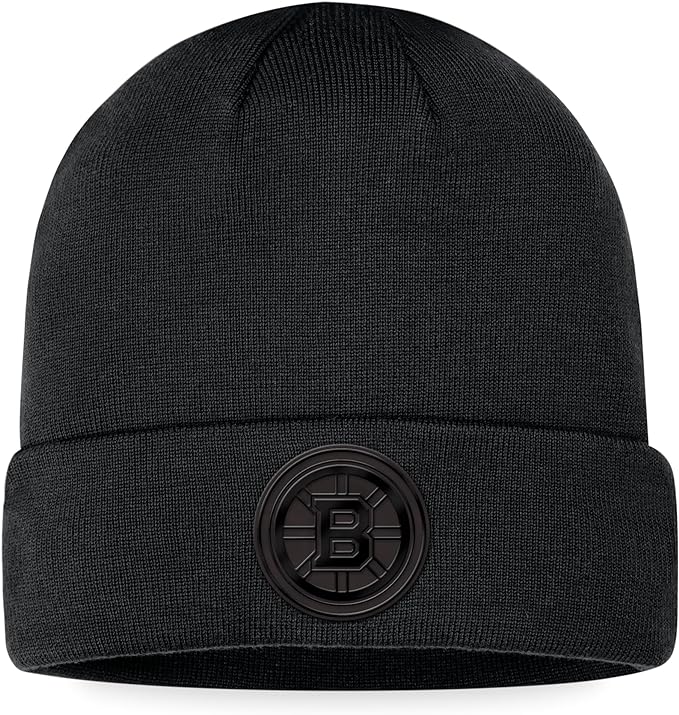 Load image into Gallery viewer, Boston Bruins NHL Black Tonal Cuffed Knit Beanie
