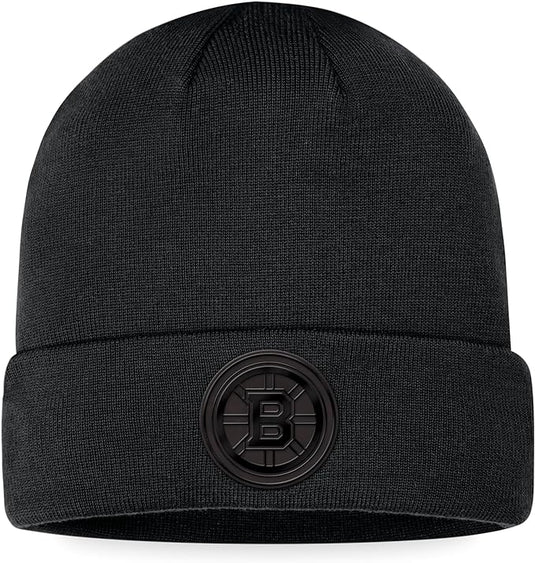 Bonnet en tricot à revers ton sur ton noir LNH des Bruins de Boston