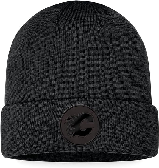 Calgary Flames NHL Black Tonal Cuffed Knit Beanie