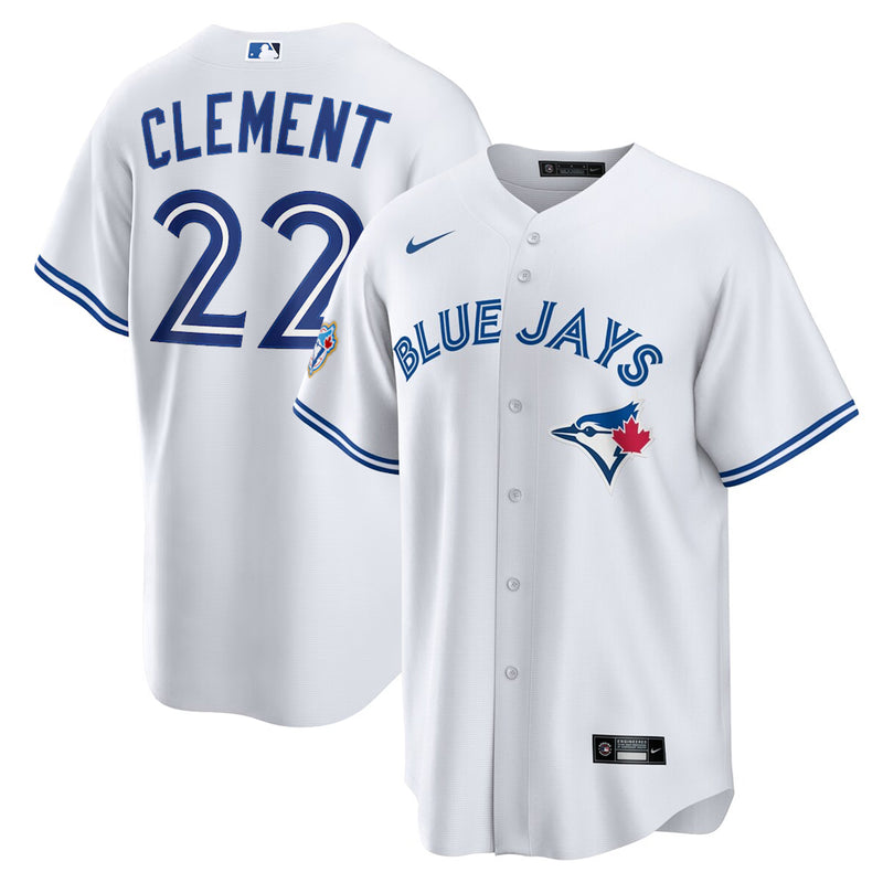 Chargez l'image dans la visionneuse de la galerie, Ernie Clement 50th Anniversary Toronto Blue Jays MLB Nike White Home Replica Jersey - Sport Army
