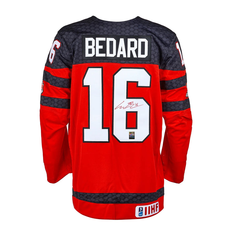 Load image into Gallery viewer, Connor Bedard Signed Team Canada Nike Red Jersey
