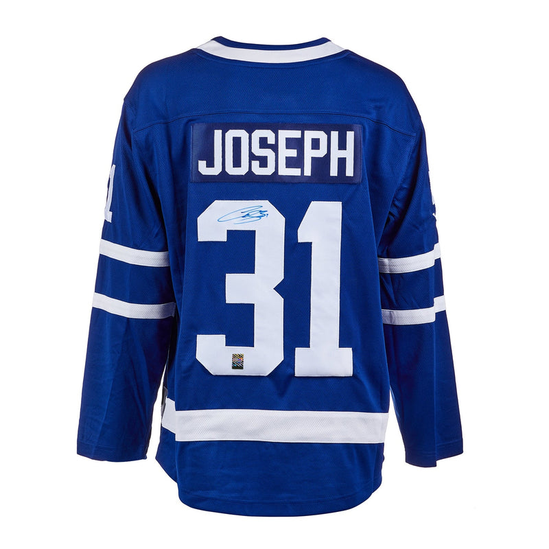 Chargez l&#39;image dans la visionneuse de la galerie, Curtis Joseph Signed Toronto Maple Leafs Fanatics Breakaway Home Blue Jersey
