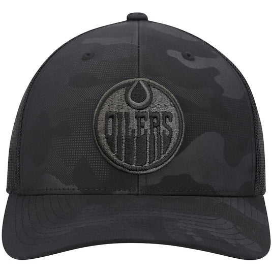 Edmonton Oilers NHL Camo Trucker Tonal Snapback Cap