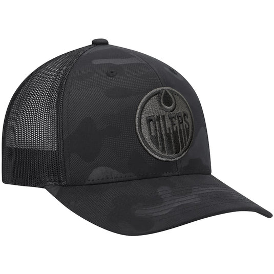 Edmonton Oilers NHL Camo Trucker Tonal Snapback Cap