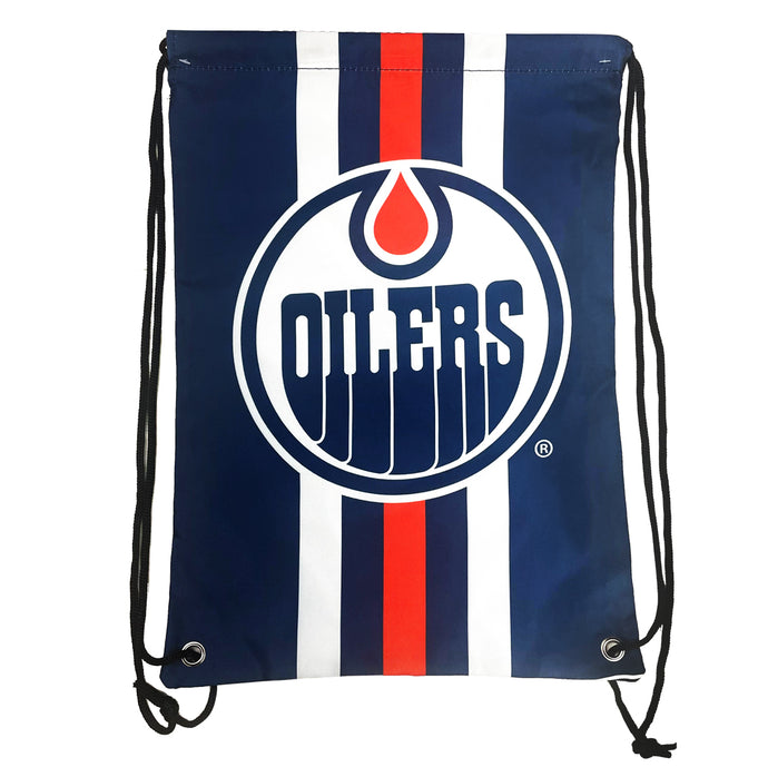 Edmonton Oilers NHL Stripe Drawstring Bag