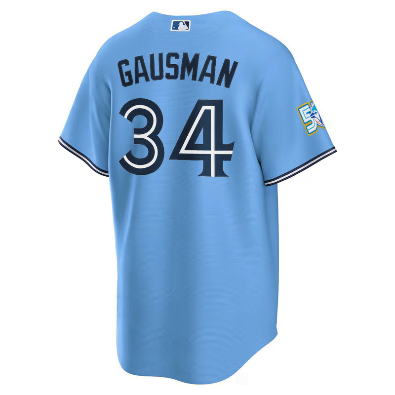 Chargez l'image dans la visionneuse de la galerie, Kevin Gausman 50th Anniversary Toronto Blue Jays MLB Nike Powder Blue Replica Jersey - Sport Army

