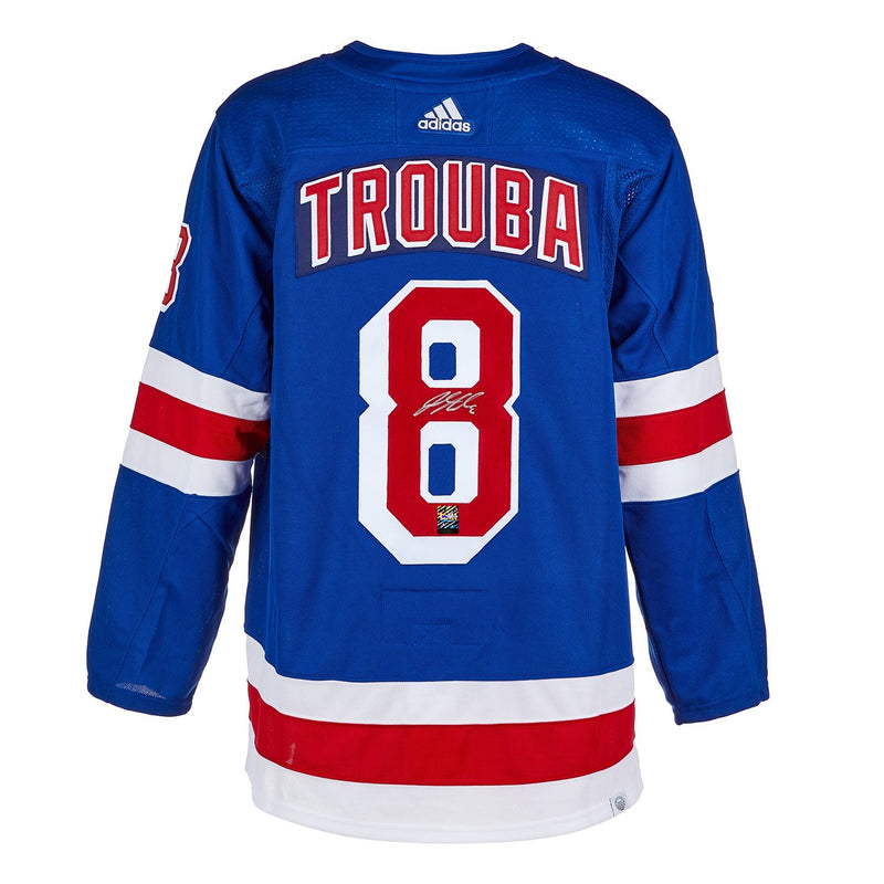 Load image into Gallery viewer, Jacob Trouba Signed New York Rangers Adidas Pro Home Blue Jersey
