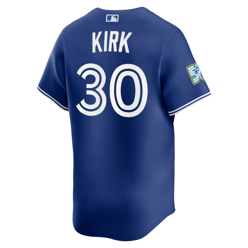 Chargez l'image dans la visionneuse de la galerie, Alejandro Kirk 50th Anniversary Toronto Blue Jays MLB Nike Royal Alternate Replica Jersey - Sport Army
