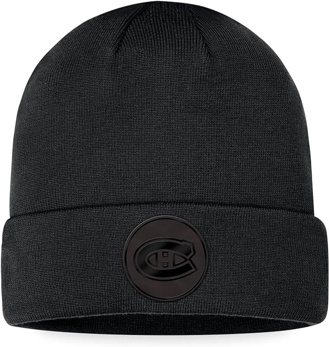 Bonnet en tricot à revers ton sur ton noir LNH des Canadiens de Montréal