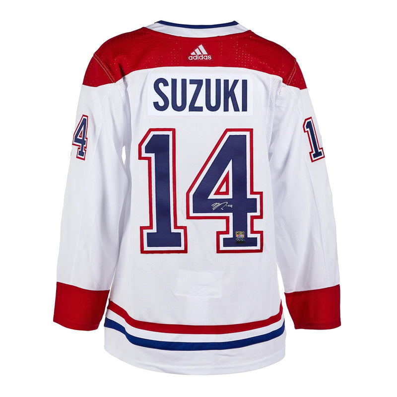 Chargez l&#39;image dans la visionneuse de la galerie, Nick Suzuki Signed Montreal Canadiens Adidas Pro Away White Jersey
