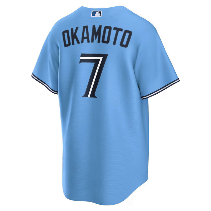Load image into Gallery viewer, Kazuma Okamoto Toronto Blue Jays MLB Nike Powder Blue Replica Jersey - Sport Army
