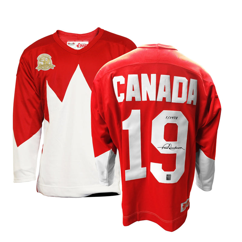 Chargez l&#39;image dans la visionneuse de la galerie, 50th Anniversary Paul Henderson Signed Limited Edition Team Canada 1972 Summit Series Home Red Jersey

