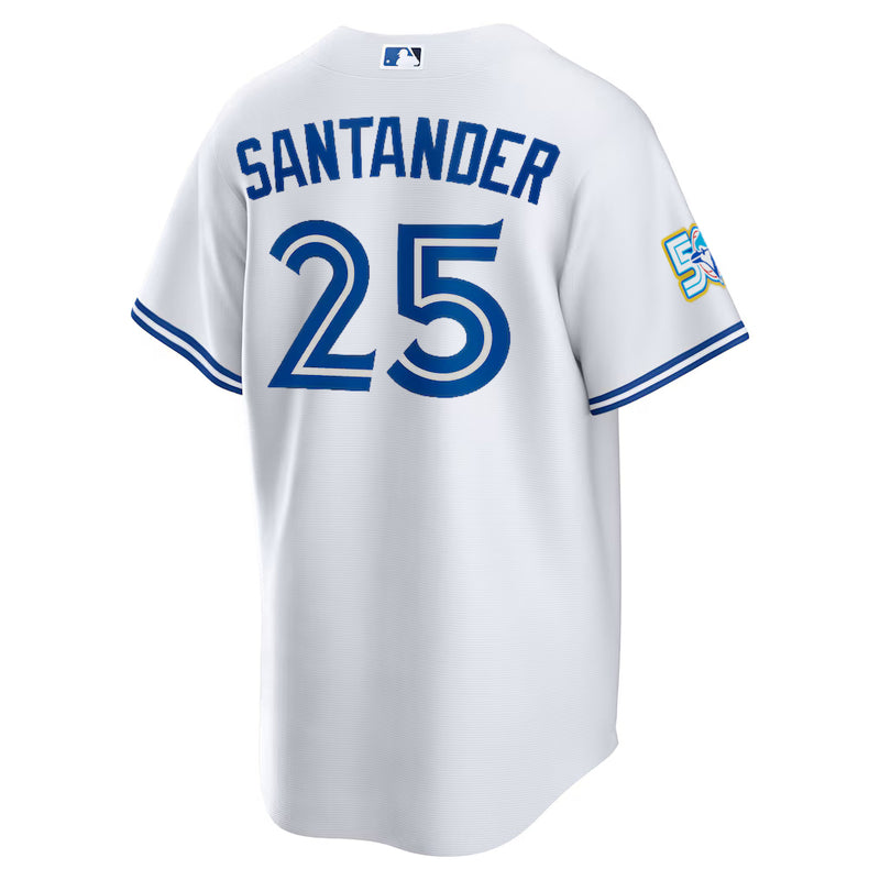 Chargez l'image dans la visionneuse de la galerie, Anthony Santander 50th Anniversary Toronto Blue Jays MLB Nike White Home Replica Jersey - Sport Army

