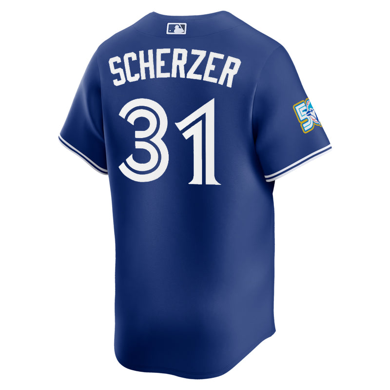 Chargez l'image dans la visionneuse de la galerie, Max Scherzer 50th Anniversary Toronto Blue Jays MLB Nike Royal Alternate Replica Jersey - Sport Army
