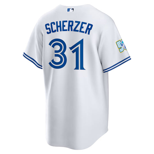 Max Scherzer 50th Anniversary Toronto Blue Jays MLB Nike White Home Replica Jersey - Sport Army