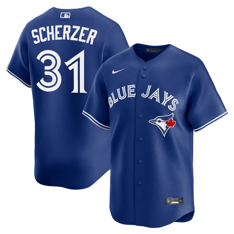 Chargez l'image dans la visionneuse de la galerie, Max Scherzer Toronto Blue Jays MLB Nike Royal Alternate Replica Jersey - Sport Army
