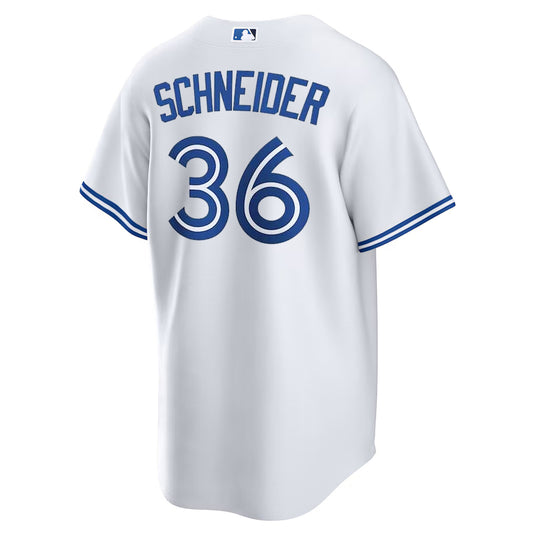 Davis Schneider Toronto Blue Jays MLB Nike White Home Replica Jersey - Sport Army
