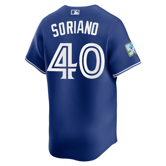 José Soriano 50th Anniversary Toronto Blue Jays MLB Nike Royal Alternate Replica Jersey
