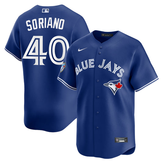 José Soriano 50th Anniversary Toronto Blue Jays MLB Nike Royal Alternate Replica Jersey