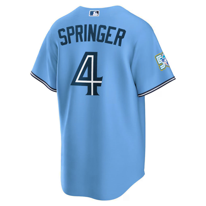 Chargez l'image dans la visionneuse de la galerie, George Springer 50th Anniversary Toronto Blue Jays MLB Nike Powder Blue Replica Jersey - Sport Army
