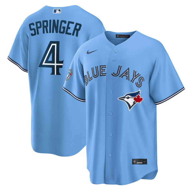 Chargez l'image dans la visionneuse de la galerie, George Springer 50th Anniversary Toronto Blue Jays MLB Nike Powder Blue Replica Jersey - Sport Army
