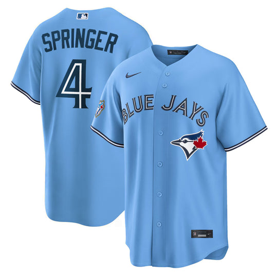 George Springer 50th Anniversary Toronto Blue Jays MLB Nike Powder Blue Replica Jersey - Sport Army